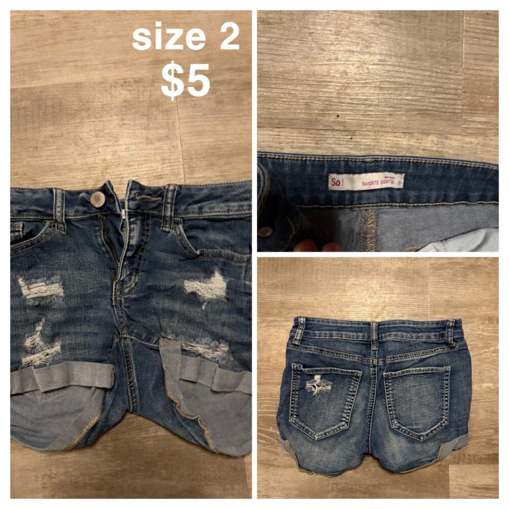SO Blue Distressed Denim Shorts